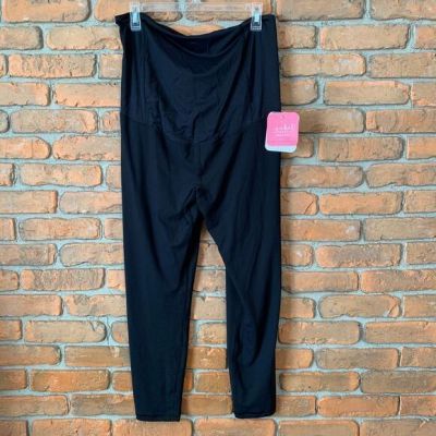 Isabel Maternity Active Leggings with Crossover Panel Black XL Workout Pants NWT